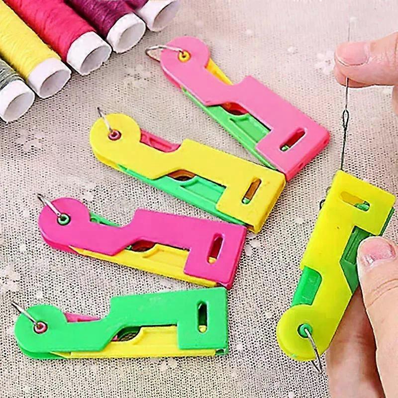 Random Color Threader Elderly Guide Needle Easy Device Convenient Automatic Sewing Needle Threader Thread Guide Tool