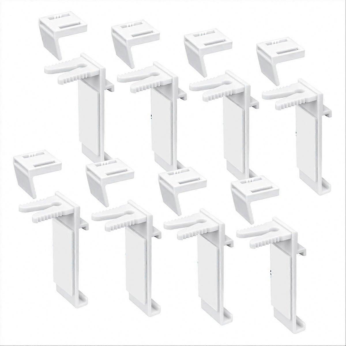 8-Pack PVC Clamp Holders for Roller Blind Support, Replacement Brackets for Double Klemmfix Blinds