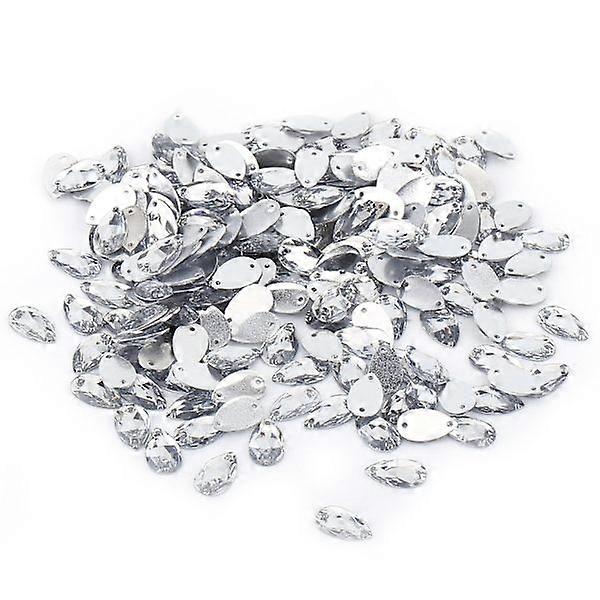 Drop Shape Resin Flatback Sewing Rhinestone - 200 pcs (white)