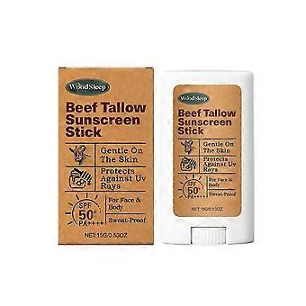 Beef Tallow Sunscreen Stick SPF 50+, Travel Size Sunscreen for Face & Body, unblock Stick for Face, Waterproof & Sweatproof Sunscreen with Honey & Bee