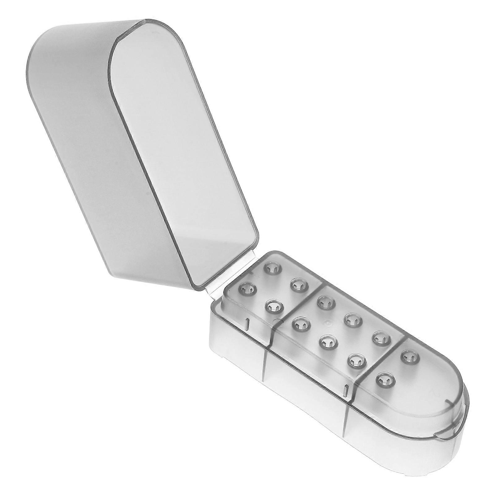 Nail Drill Bits Storage Box for Durable Use Grey Plastic Holder