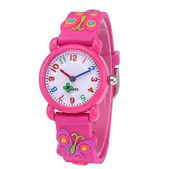Kids Watch Waterproof Quartz Watch for Kids Use 3D Cartoon Rosy