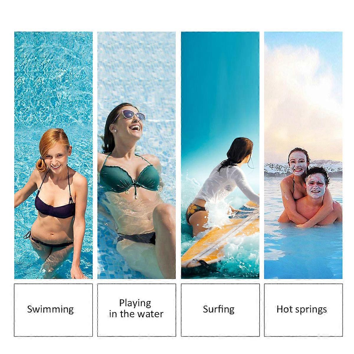 Badekappen-Set, 2 orangefarbene elastische Badekappen