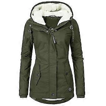 Abrigo de invierno con capucha impermeable y cálido con forro polar grueso de algodón para mujeres de Yujia