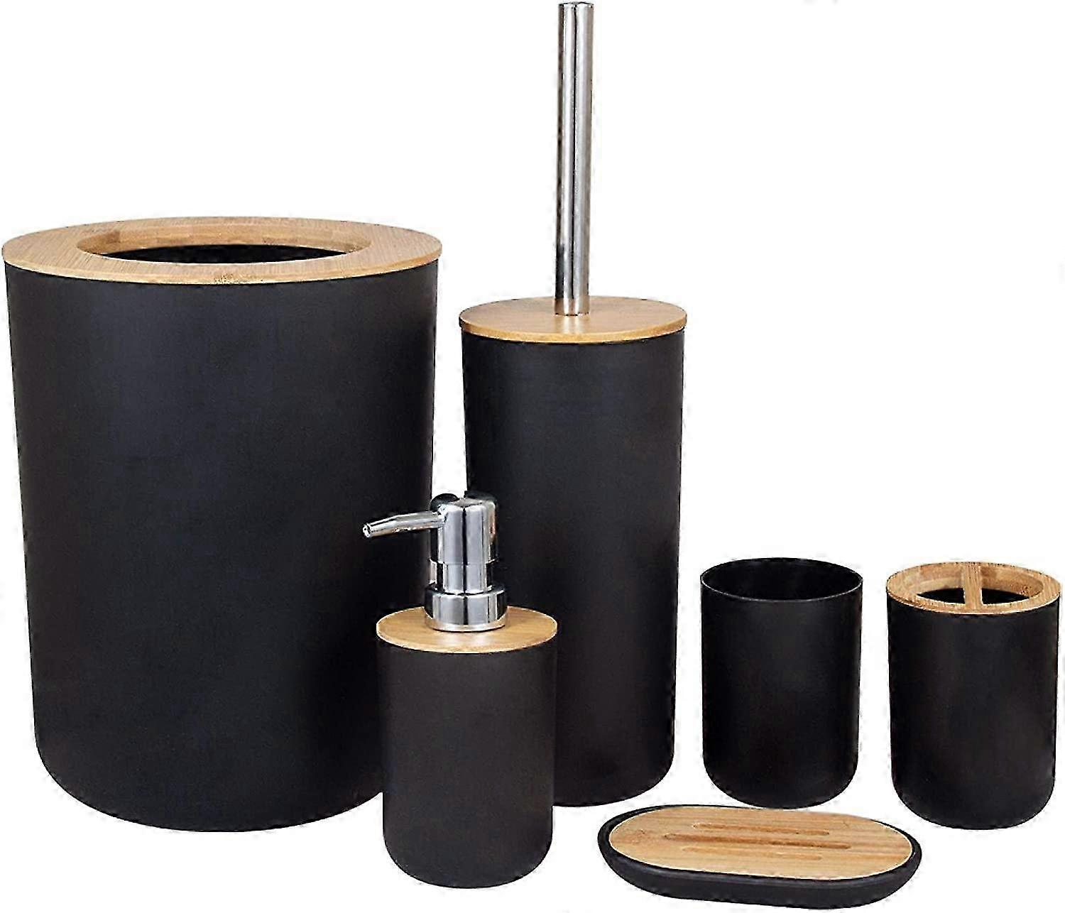 Bathroom accessory set (black)