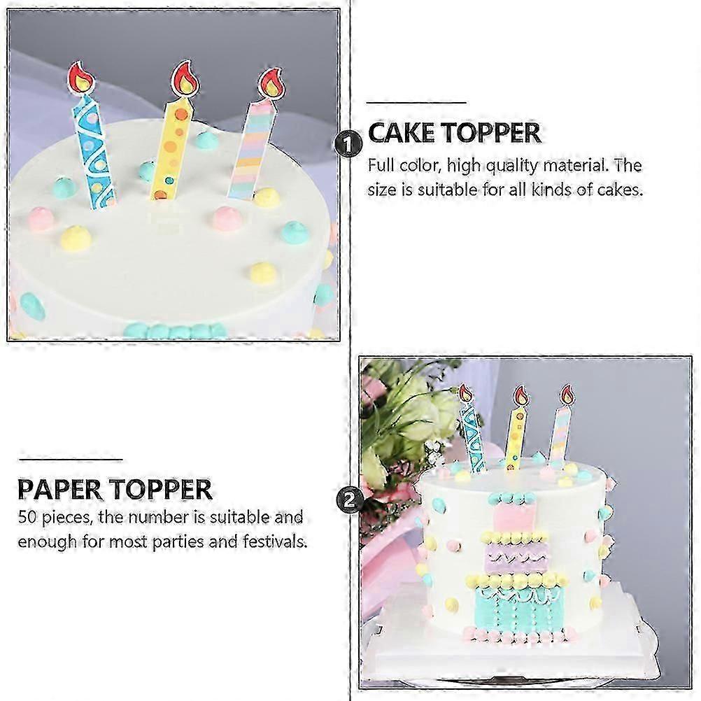 2026 Best!! Candle Shaped Insert for Cake Decor 50Pcs Assorted Decorations