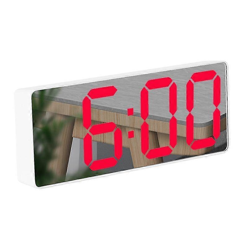 Clock , Colour: Rectangular White Shell (Mirror Red Light) Rectangular White Shell (Mirror Red Light)