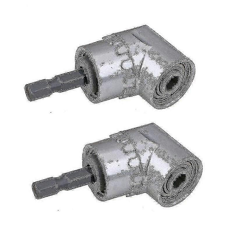 2pcs Right Angle Drill,105 Degree Multifunction Right Angle Driver With 1/4inch Hex Bit Socket Screwdriver Holder Adapter