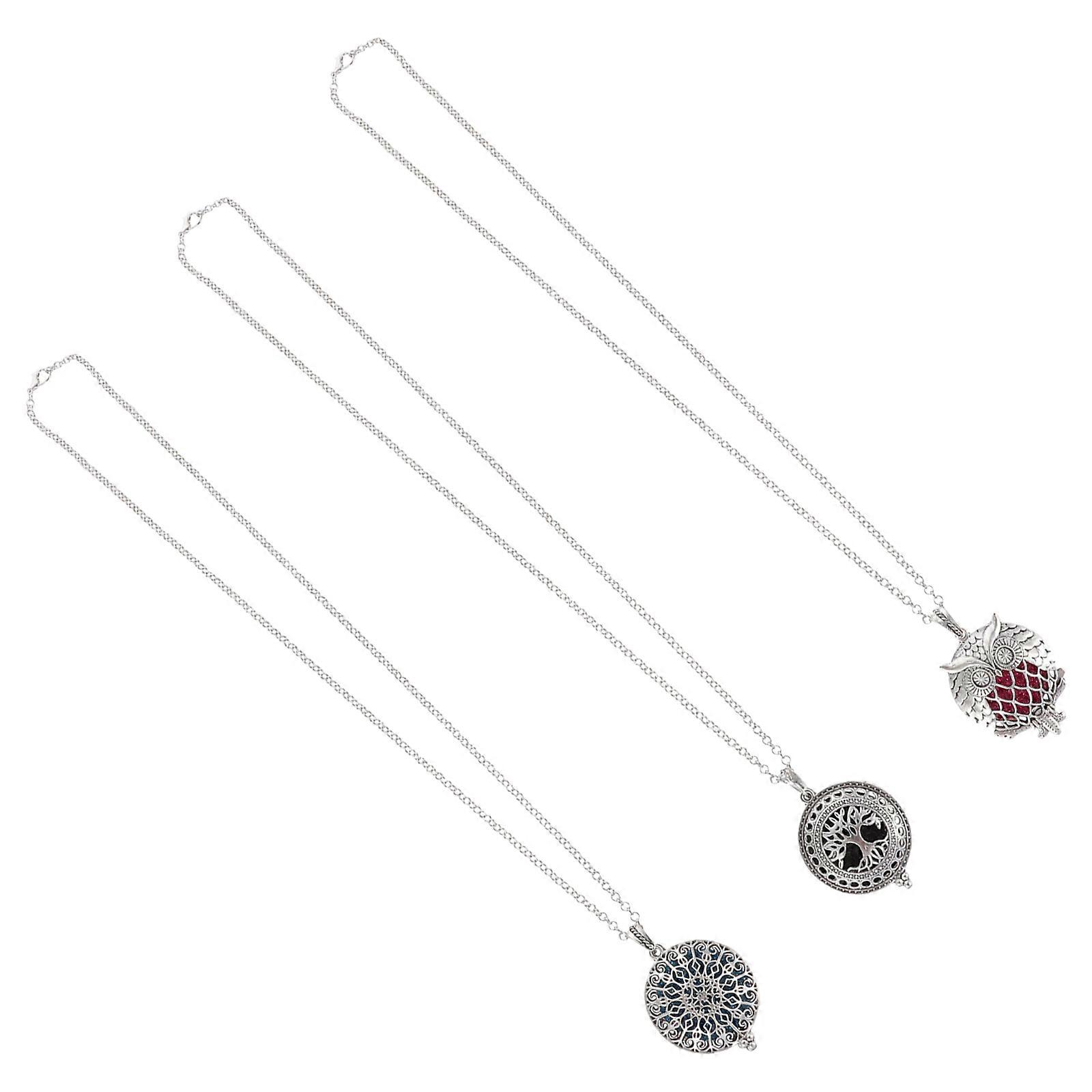 3Pcs Aromatherapy Necklaces Essential Oil Pendants Diffusers (Random Style)