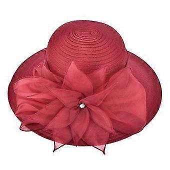 Lawliet Womens Sun Hats Kentucky Derby Floral Wide Brim Wedding Occasion Church Royal Races A323