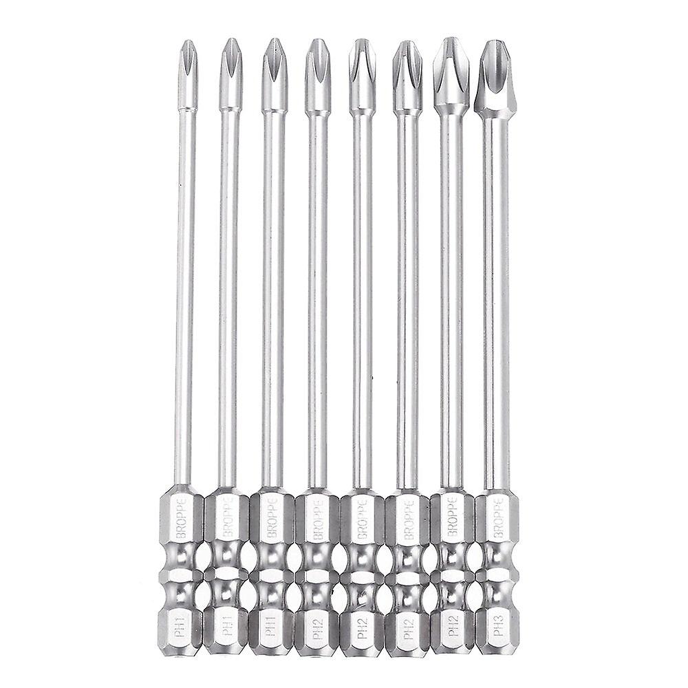 10Pcs 100mm Length Impact Phillips Screwdriver Bit High Torque Cross Screwdriver Bit S2 Strong Magnetic Screwdriver Bit