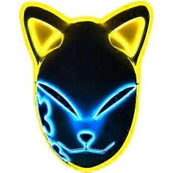 Demon Slayer Mask Anime Mask, Led Mask Demon Fox Mask For Demon Slayer #YoGu