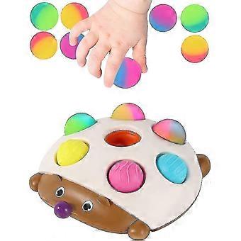 Enkel Dimple Fidget Popper Sensoriske leker, Travel Leker for småbarn 1-3, Early Learning & Education Toy for fine motoriske ferdigheter med 7 Bouncy Balls For B