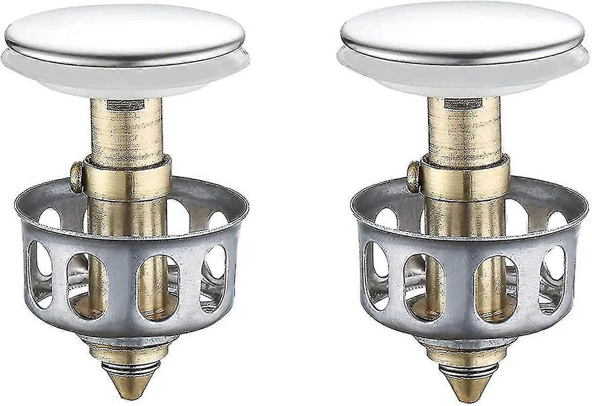 2 Pack Pop Up Sink Drain Plug With Basket