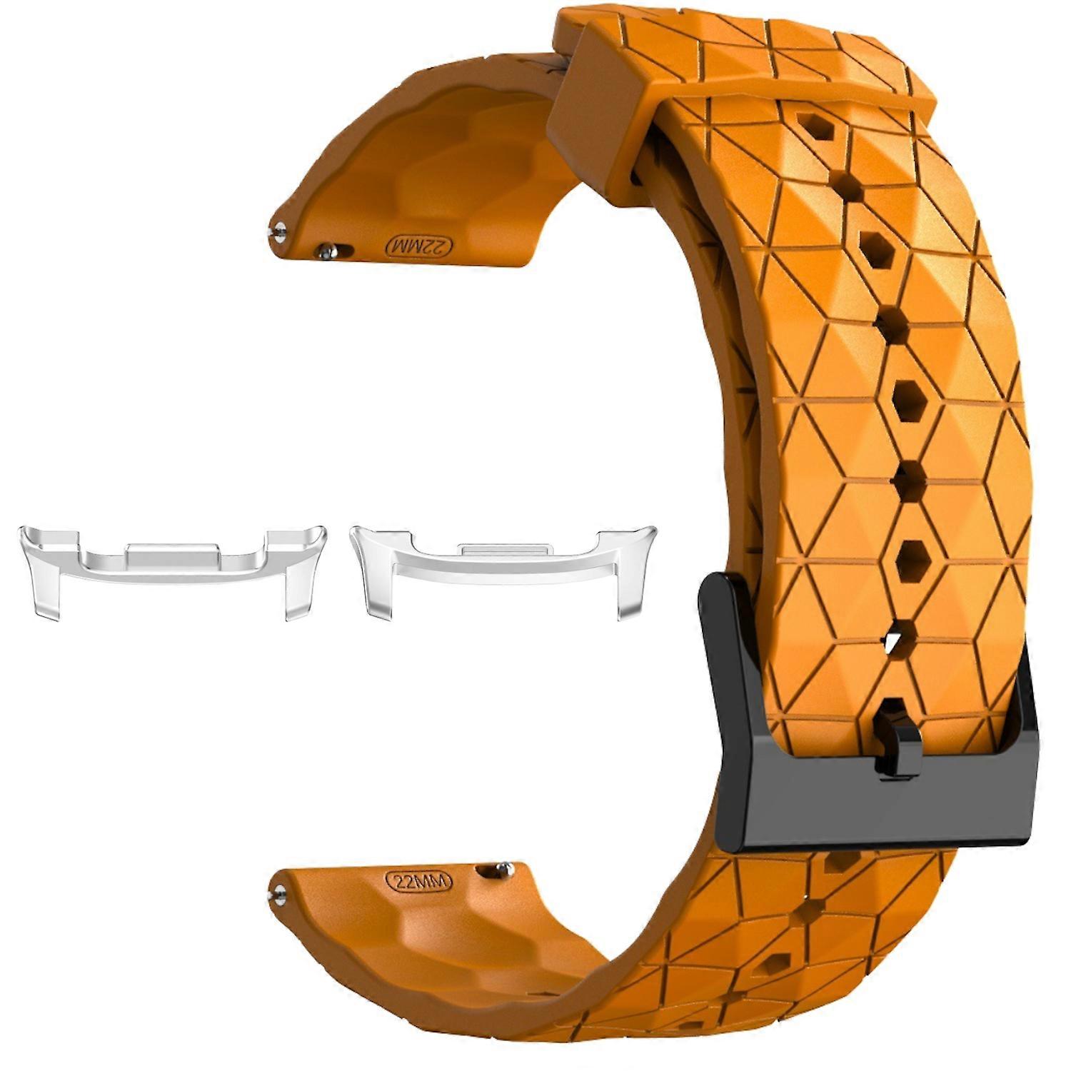 For Samsung Galaxy Watch 8 / 8 Classic / Ultra 2 Silicone Football Design Replacement Arm Band Orange