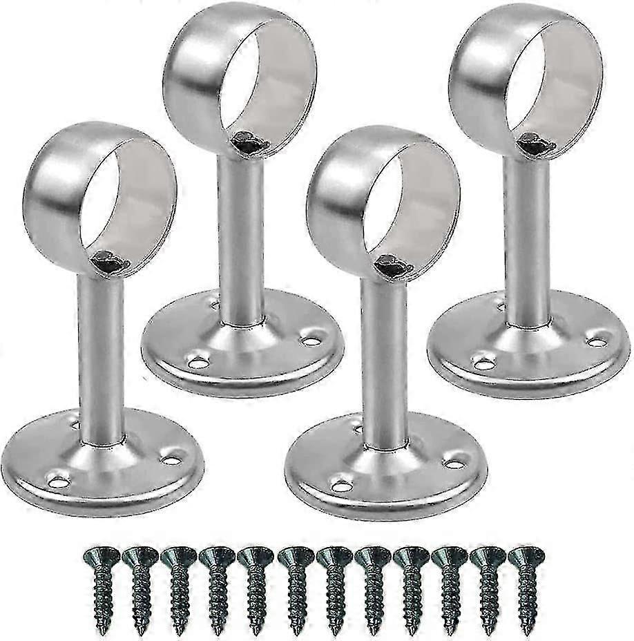 25mm Wardrobe Pipe Bracket 4 Pieces, Compatible with Curtain Pipe Ceiling Mount