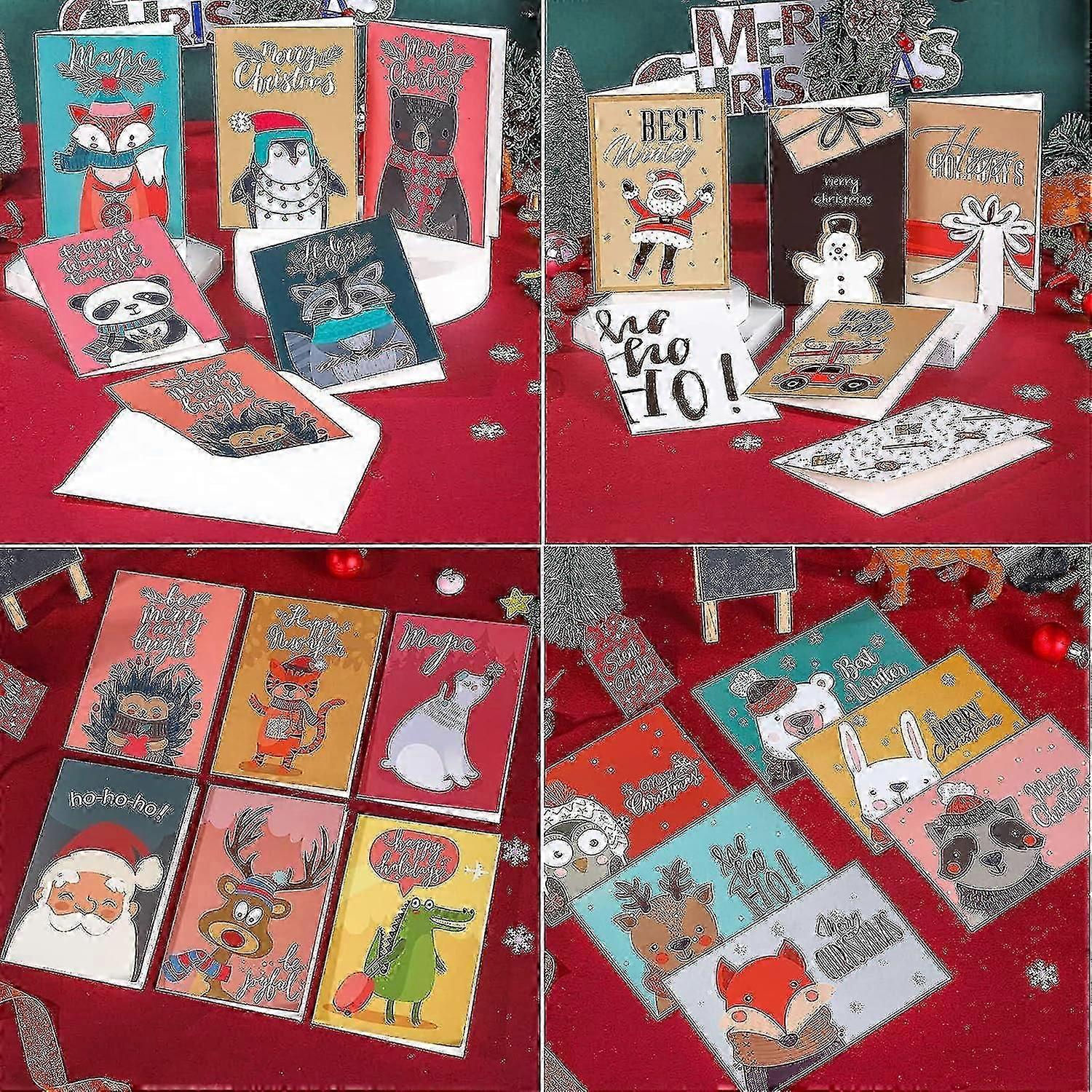 24 Stück Weihnachtskarten, Weihnachtskarten mit Umschlägen, gg