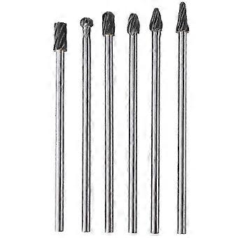 6pcs Tungsten Carbide Aluminum Rotary Files Burr Set 6mm Shank 10mm Cutting Diameter