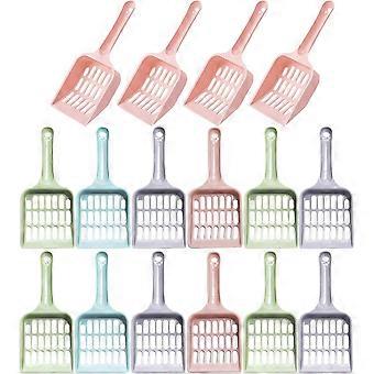 24pcs Plastic Cat Litter Scoopers with Fine Sifter Holes, Lightweight Multi-Color Scoop Set for Litterbox Cleaning, Suitable for Cats and Kittens