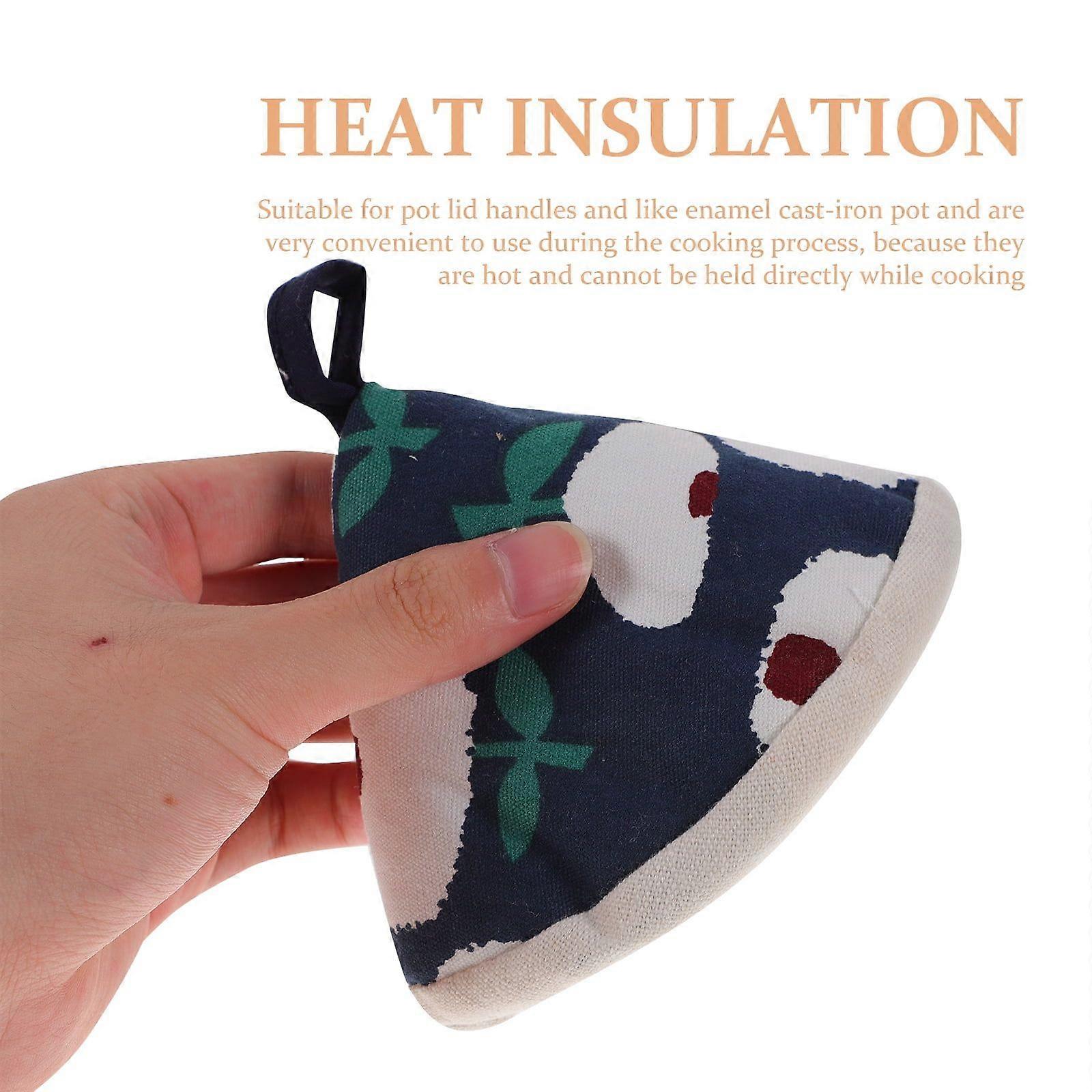 2 Pcs Oven Gloves Pot Holders Lid Sleeves Handle Protector Knobs Kitchen Gadget