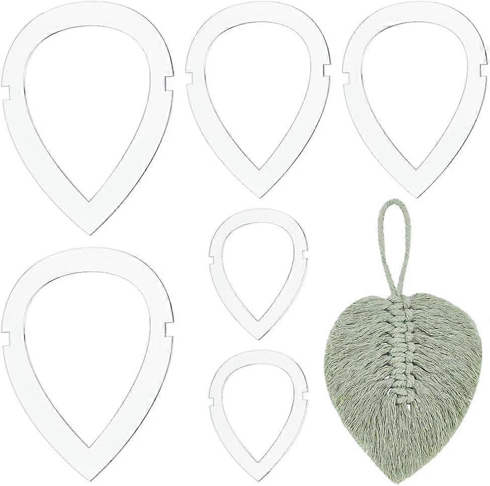 3 Sizes Leaf Macrame Cutting Molds 6pcs Teardorp Macrame Frame Macrame Wall Hanging Tool Acrylic Macrame Template