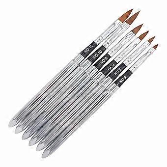 6 Piece Professional Nail Art Brush Set for UV Gel with Precision Control and Alloy Handle
