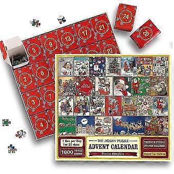 Adventskalender 2023 Kerst komende kalender puzzel 1000 stuks