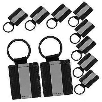 10Pcs DoubleSided Reflective Keychain Tags Set, Visibility Zipper Pulls for Backpack Night Safety
