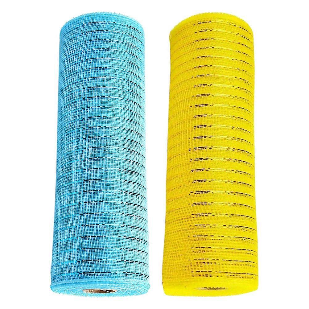 Poly Mesh Ribbon Easter Mesh Ribbon for Decor 2 Rolls Assorted Color Plastic