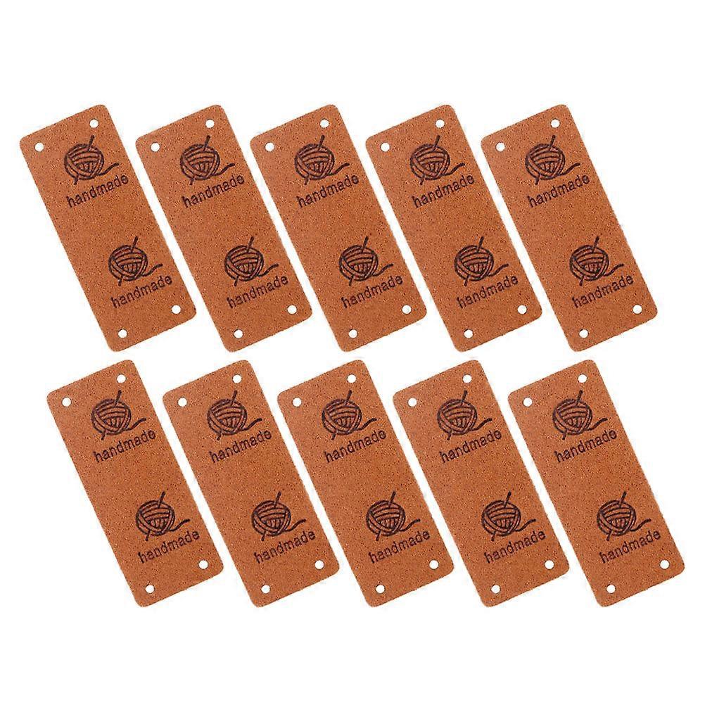 Lot de 20 étiquettes artisanales marron en relief pour la décoration de vêtements