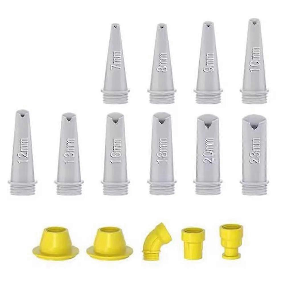 15PCS V-Shaped Caulking Nozzle Kit, Multi-Function Detachable Caulk Tips for Window Door Structural Sealant Application