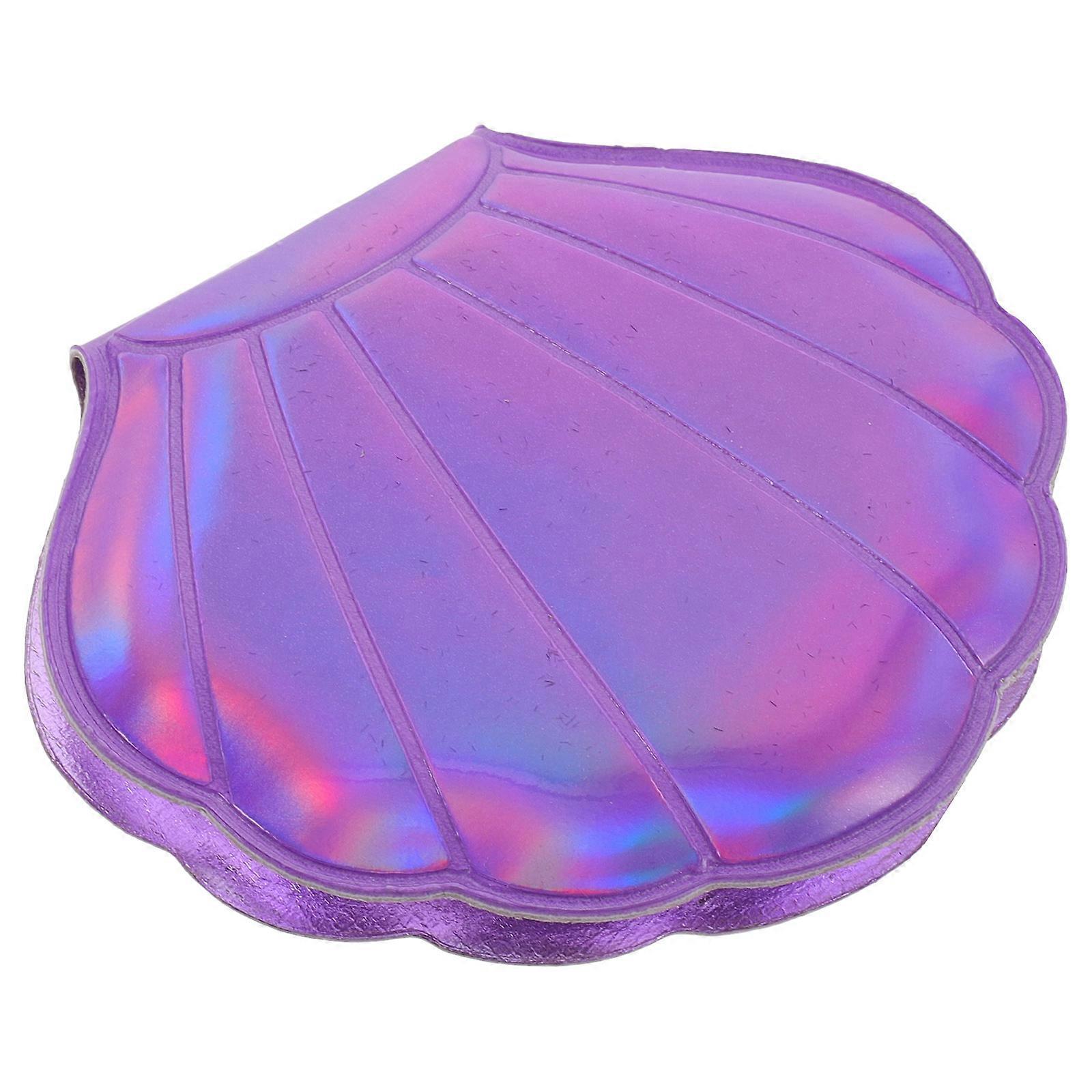 Makeup Mirror Folding Purple Double Side Shell Shape Mirror for Travel
