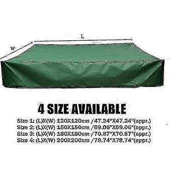 Waterproof Sandpit Cover with UV Protection (70%) - Fits 150x150 Cm Oxford Sandpit, Includes Drawstring, Green 26-27