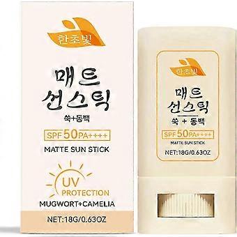 Matte Sunscreen Stick SPF 50 PA++++, Korean Sunscreen SPF 50 for Face & Body, Moisturizing Waterproof Suncream, UV Protection Sunblock Stick for All