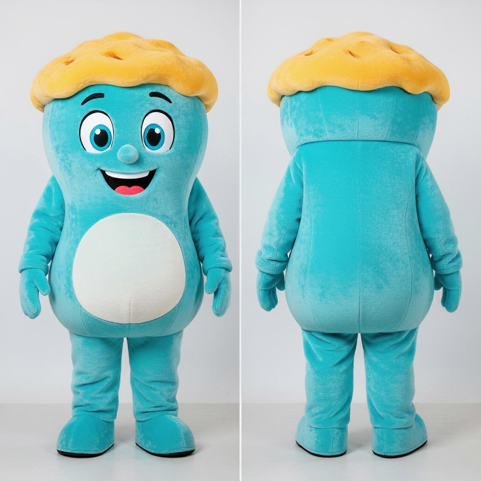 MASTICOT Cyan Smiling Shepards Pie Mascot