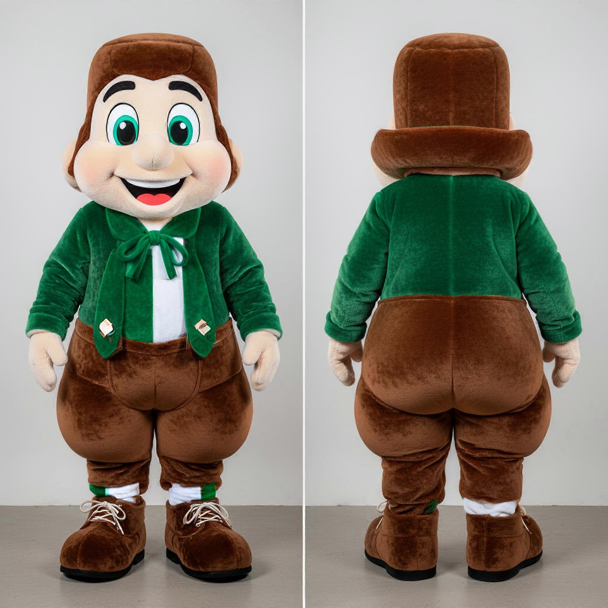 MASTICOT Green Fluffy Sheep Irish Dancing Shoes Mascot