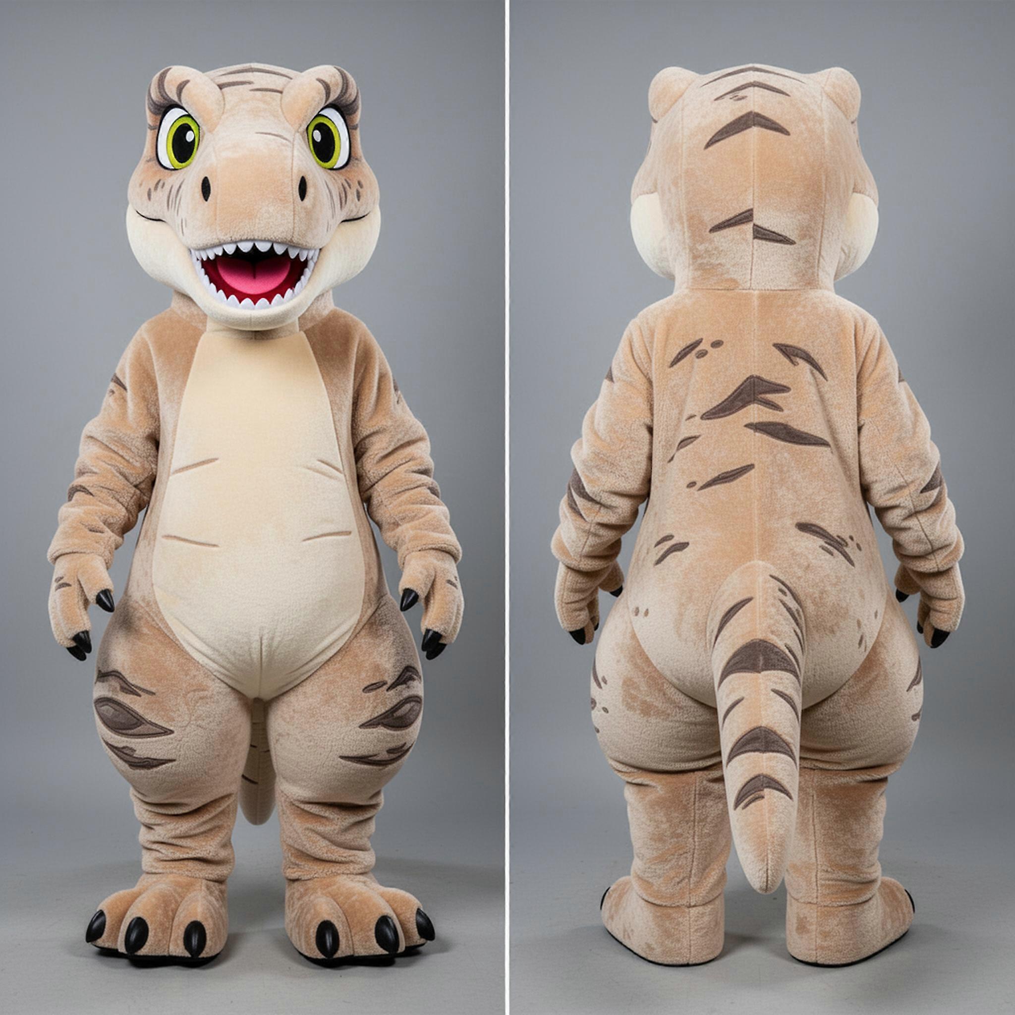 MASTICOT Beige Rounded Utahraptor Mascot