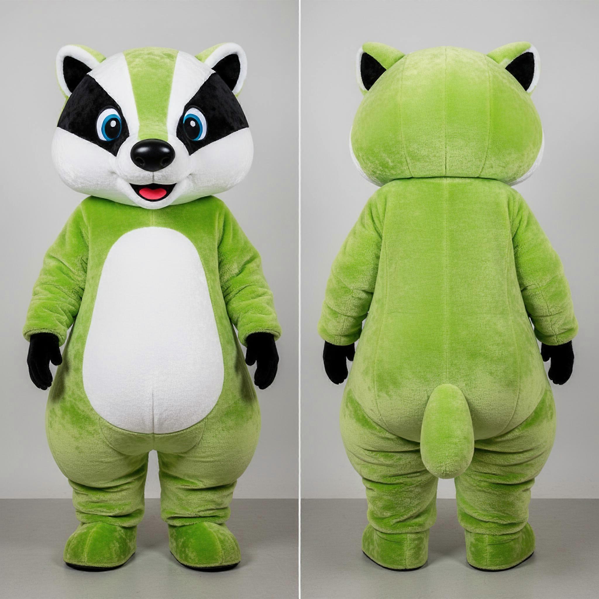 MASTICOT Lime Green Velvety Badger Mascot