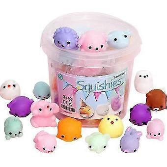 24 stk. myke leker søte dyr antistressball mochi-leke stresslindrende leker