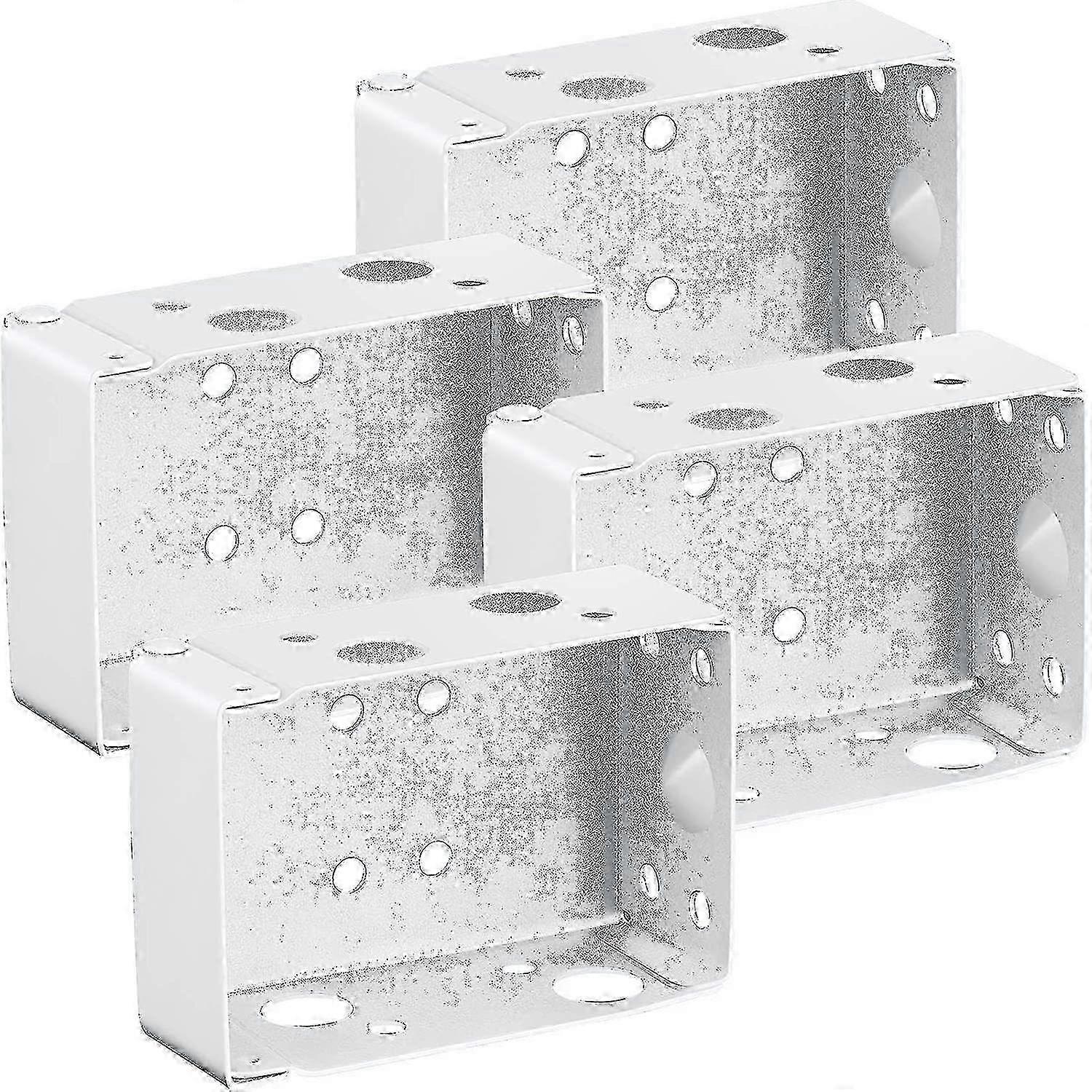 4 Pack White Iron Low Profile Box Mounting Brackets, Compatible with Headrail
