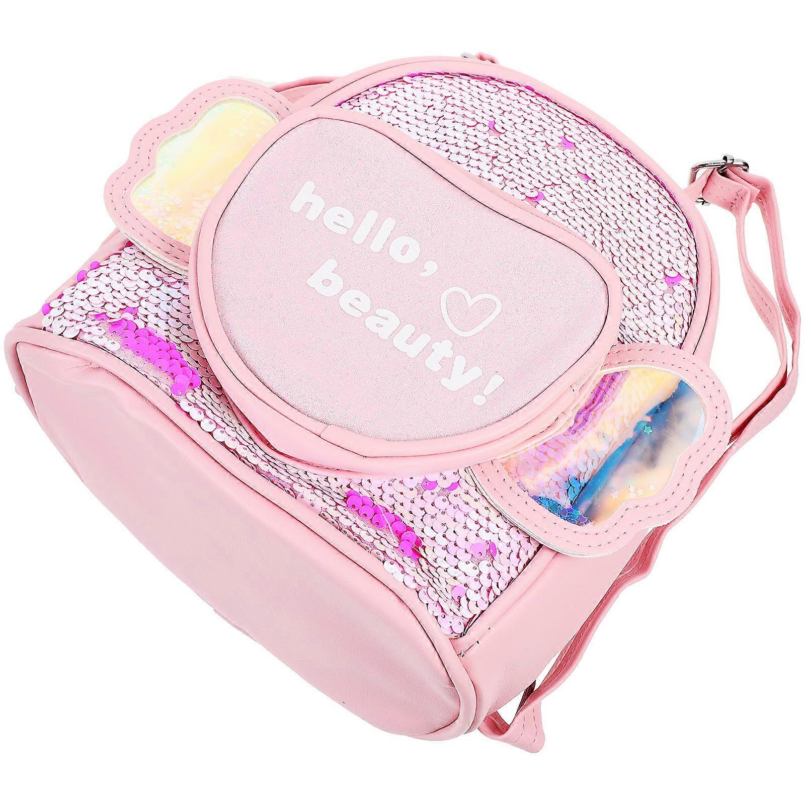 Sequin Backpack Girls School Bag for Storage Use Creative PU Backpack
