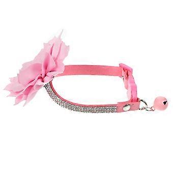 Rhinestone Cat Collar for Decor Adjustable Comfortable Pink Dog Necklace