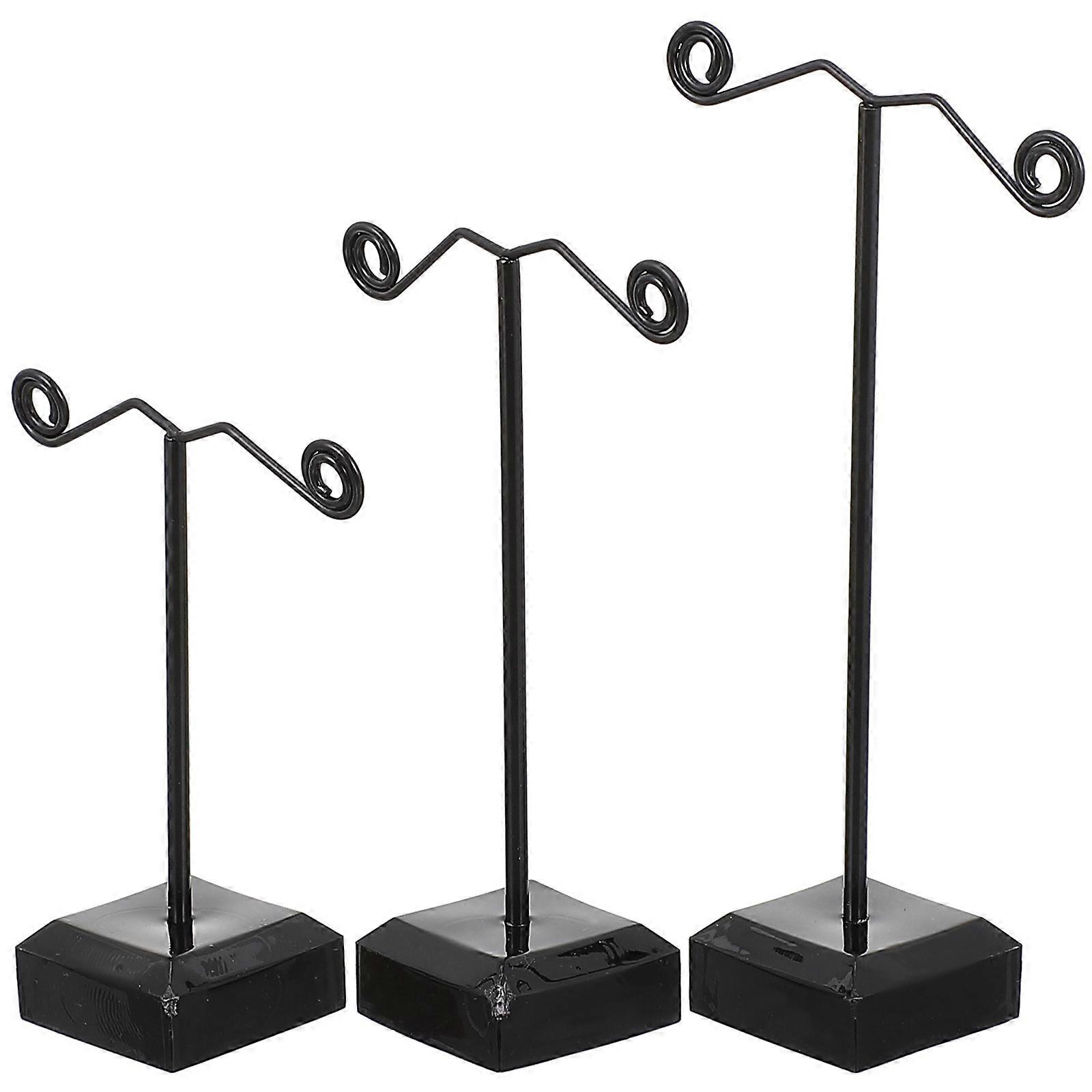Ensemble de 3 supports à boucles d'oreilles noirs en acrylique pour le rangement