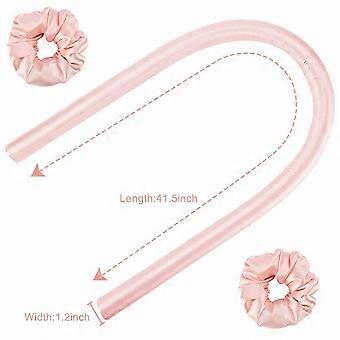 Soft Wave Sleep Styling Headband with Clips for Effortless No-Heat Curls Overnight (Pink)