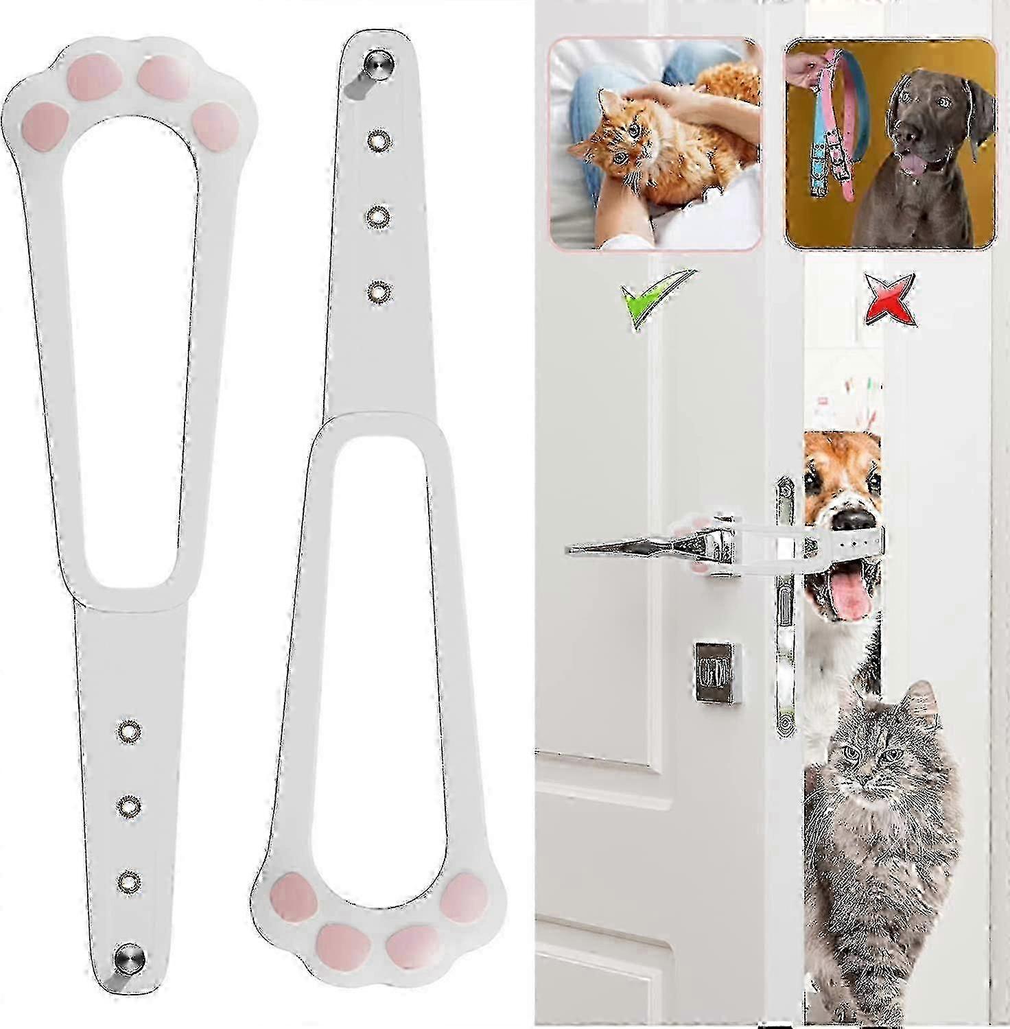 Adjustable Cat Door Latch with Baby-Proof Straps