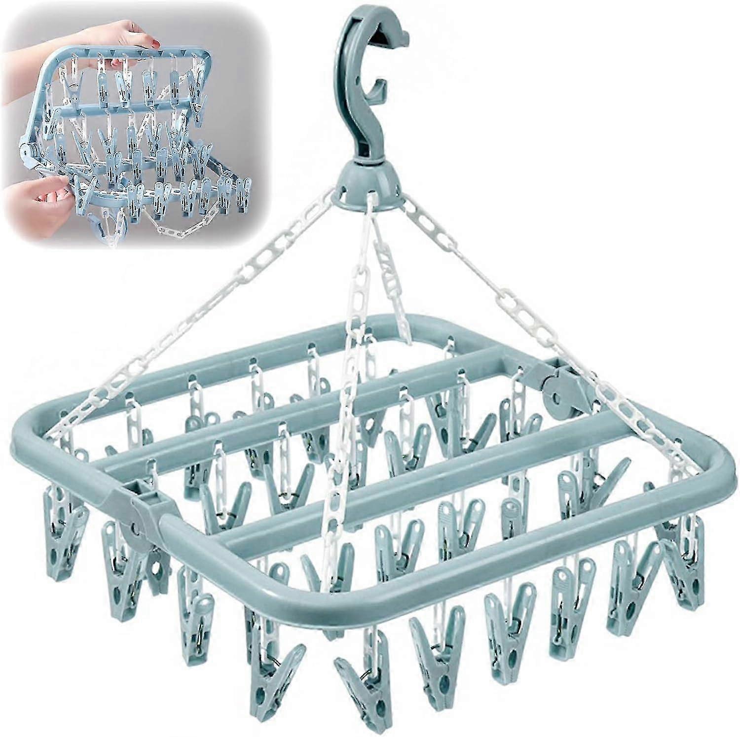 Foldable 32-Clip Delicates Drying Rack