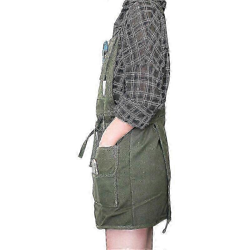 Waxed Canvas Artist Apron With Pockets