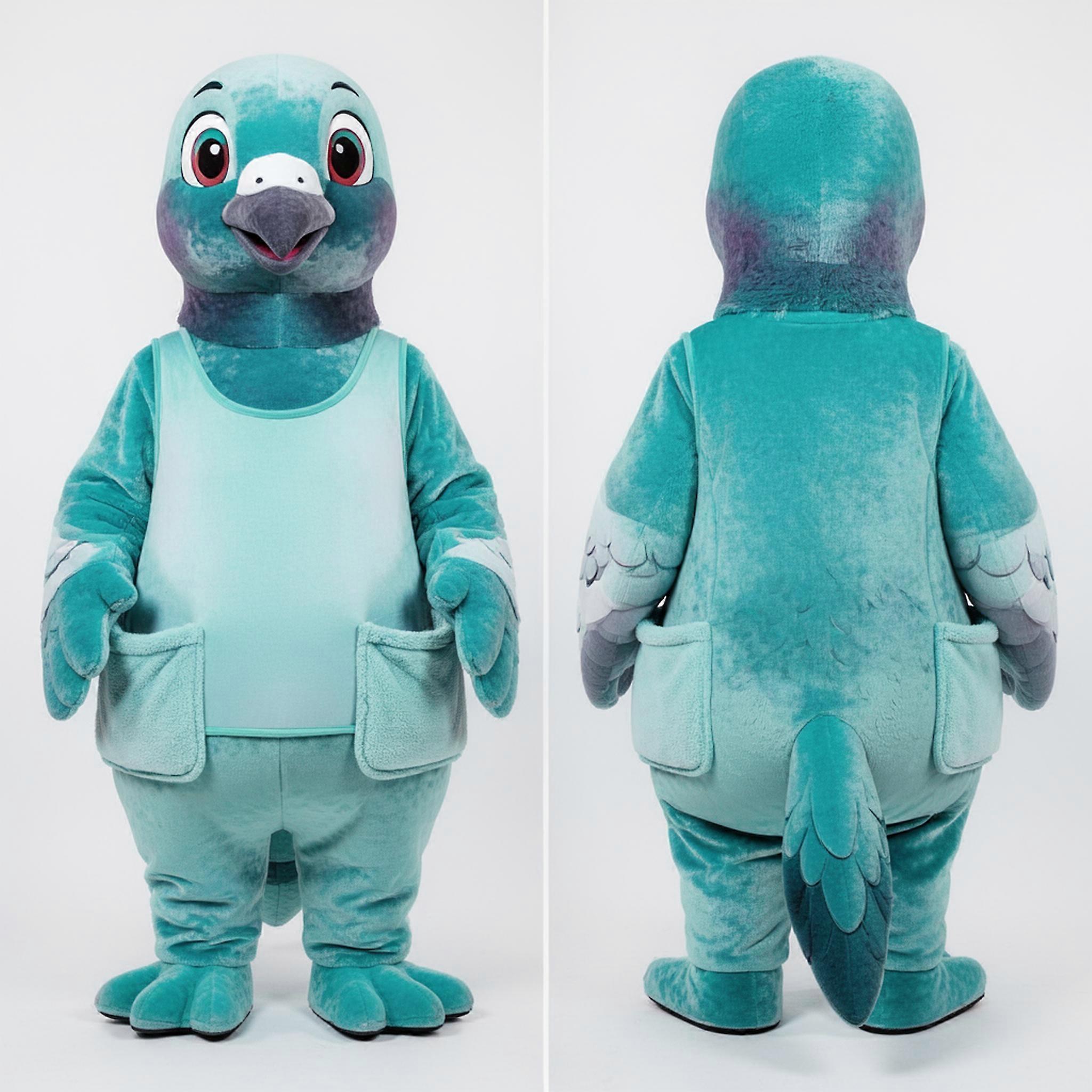 MASTICOT Turquoise Velvety Pigeon Mascot