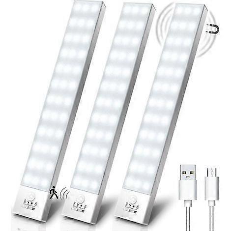 Rechargeable Wireless LED Motion Sensor Light 5000K 3-Pack for Closet, Cabinet, Kitchen