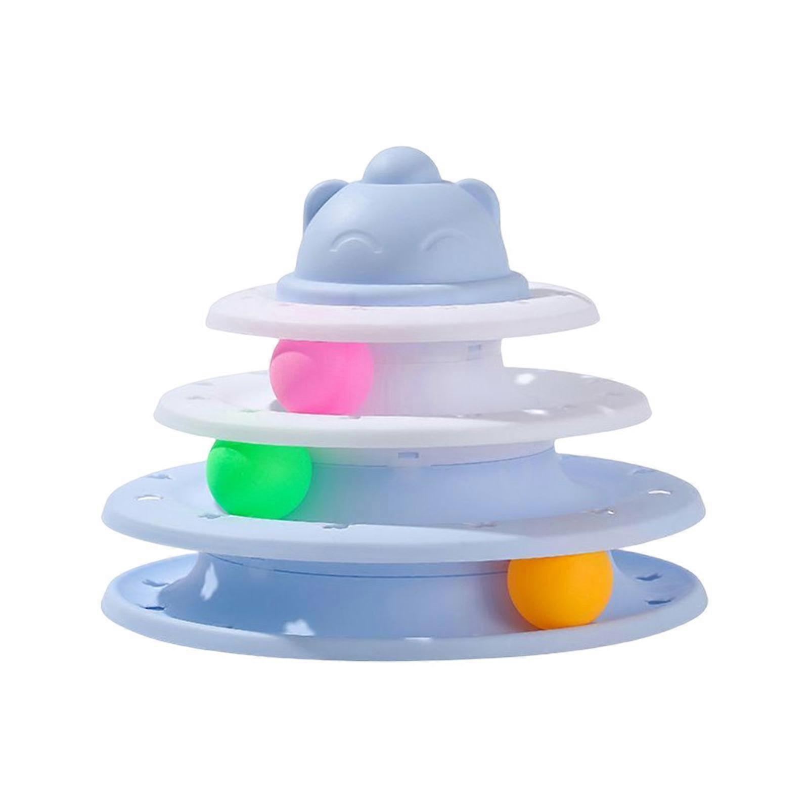 Cat Toy Ball Tower Roller Interactive Training Catch Toy for Indoor Exerciser